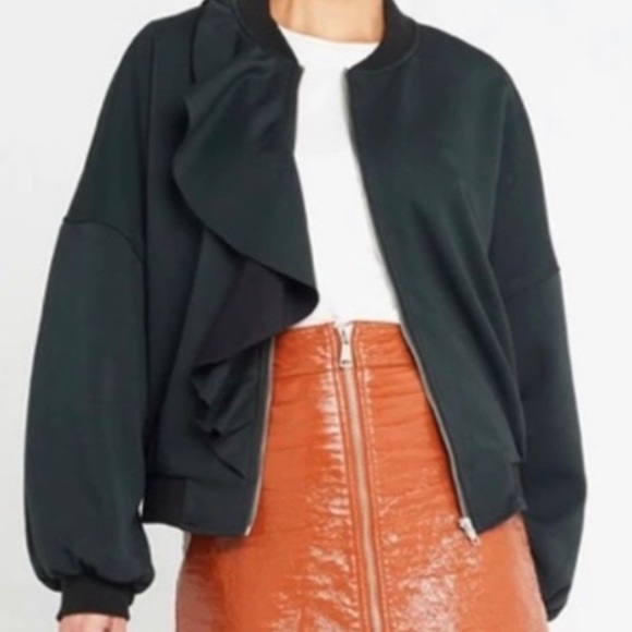 NWT Few Moda x Revolve Ruffle Bomber Jacket - Picture 4 of 6
